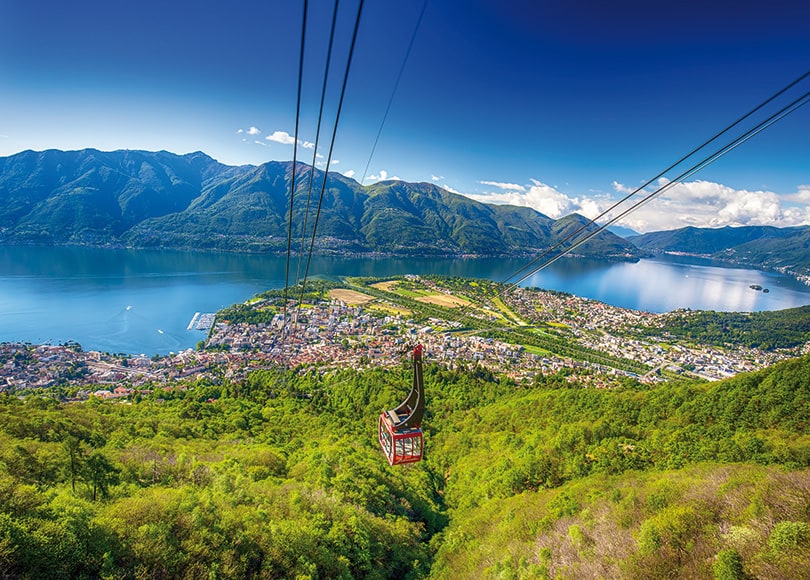 Cardada Impianti Turistici, Orselina la montagna locale di Locarno, Svizzera